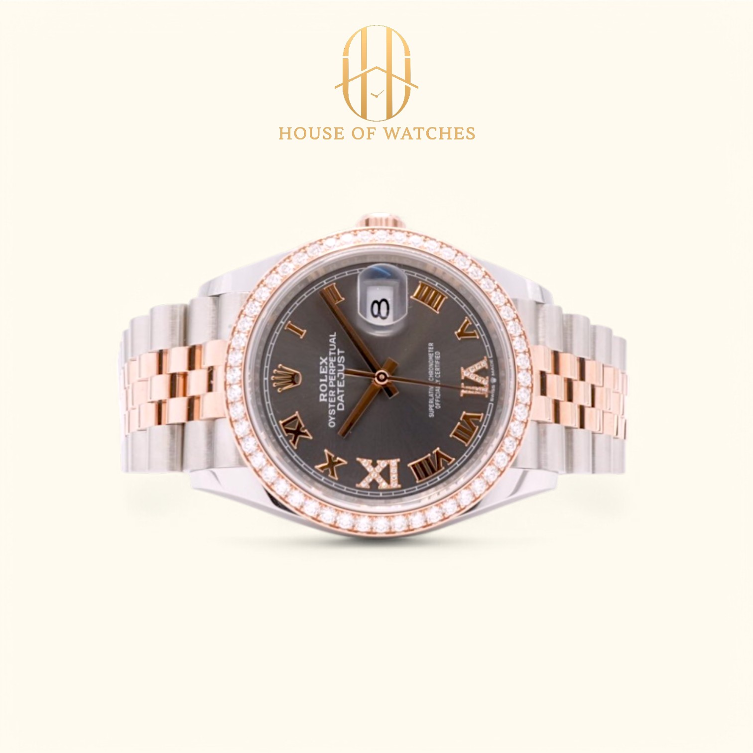 Rolex Datejust 36 Slate (VI & IX Diamond) Jubilee 126281RBR
