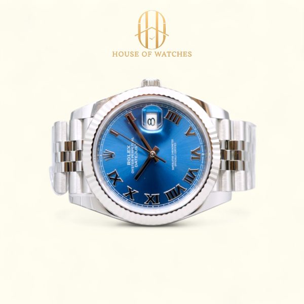Rolex Datejust 41 Azzurro Blue Roman Jubilee 126334