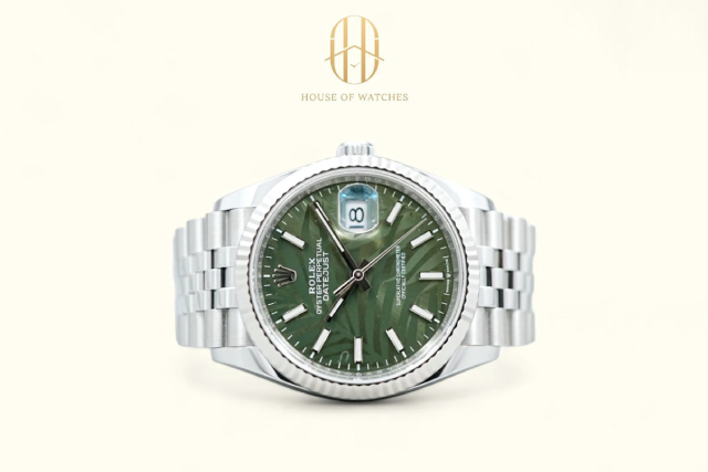 Rolex Datejust 36 Olive Green Palm Motif Jubilee 126234