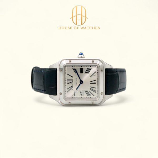 Cartier Santos-Dumont Silver Small Model Leather WSSA0086