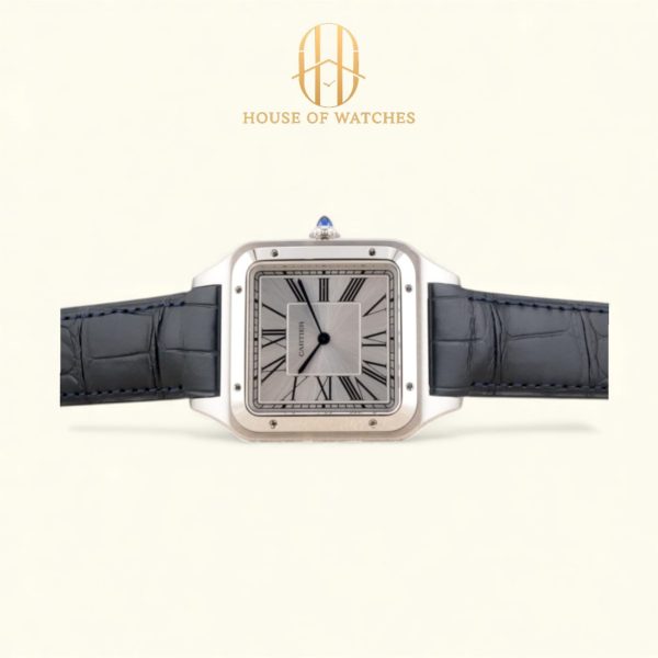 Cartier Santos-Dumont Silver Extra-Large Model Leather WSSA0032