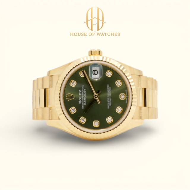 Rolex Datejust 31 Olive Green Diamond President 278278