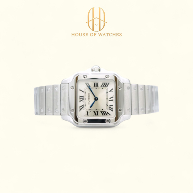 Santos De Cartier Silver Sunray Small Model WSSA0082