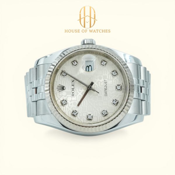Rolex Datejust 36 Silver Computer Diamond Jubilee 116234