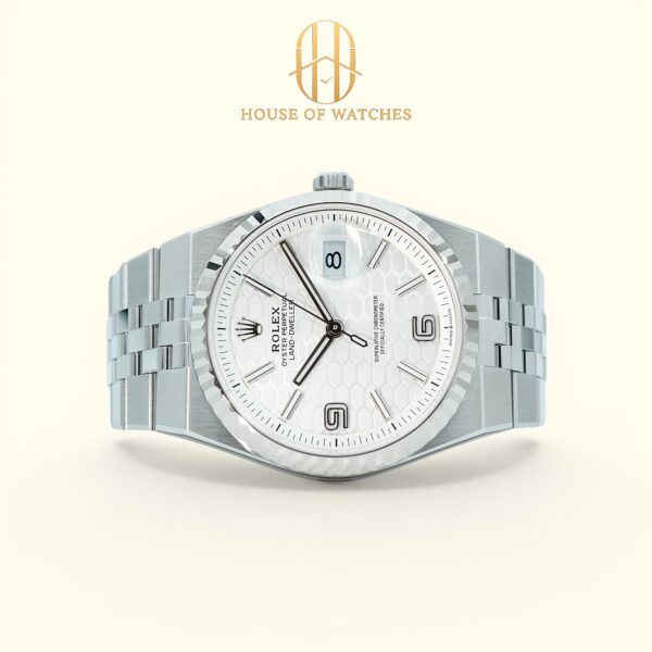 Rolex Land-Dweller 36 White Honeycomb Motif Flat Jubilee 127234