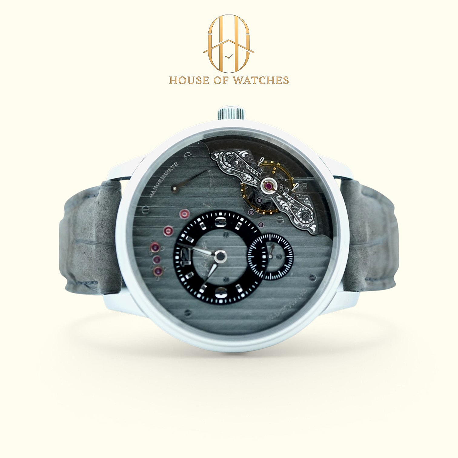 Glashutte Original PanoInverse Grey Alligator Nubuk 42 1-66-06-04-22-62