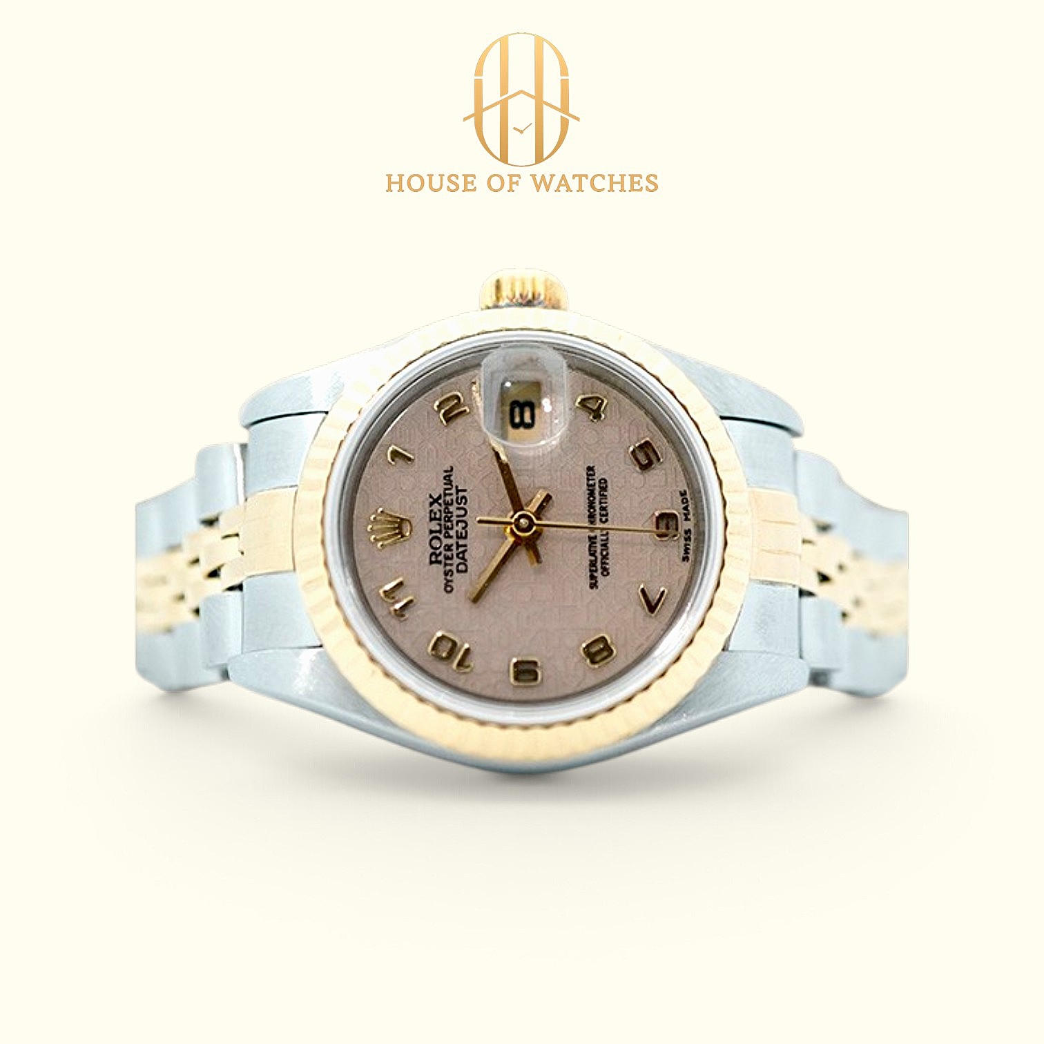 Rolex Datejust 26 Cream Computer Arabic Jubilee 69173