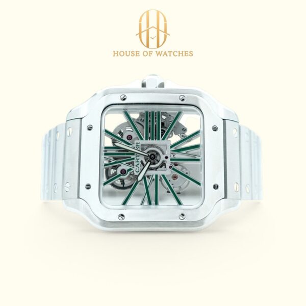 Cartier Santos De Cartier Green Skeleton Large Model WHSA0028