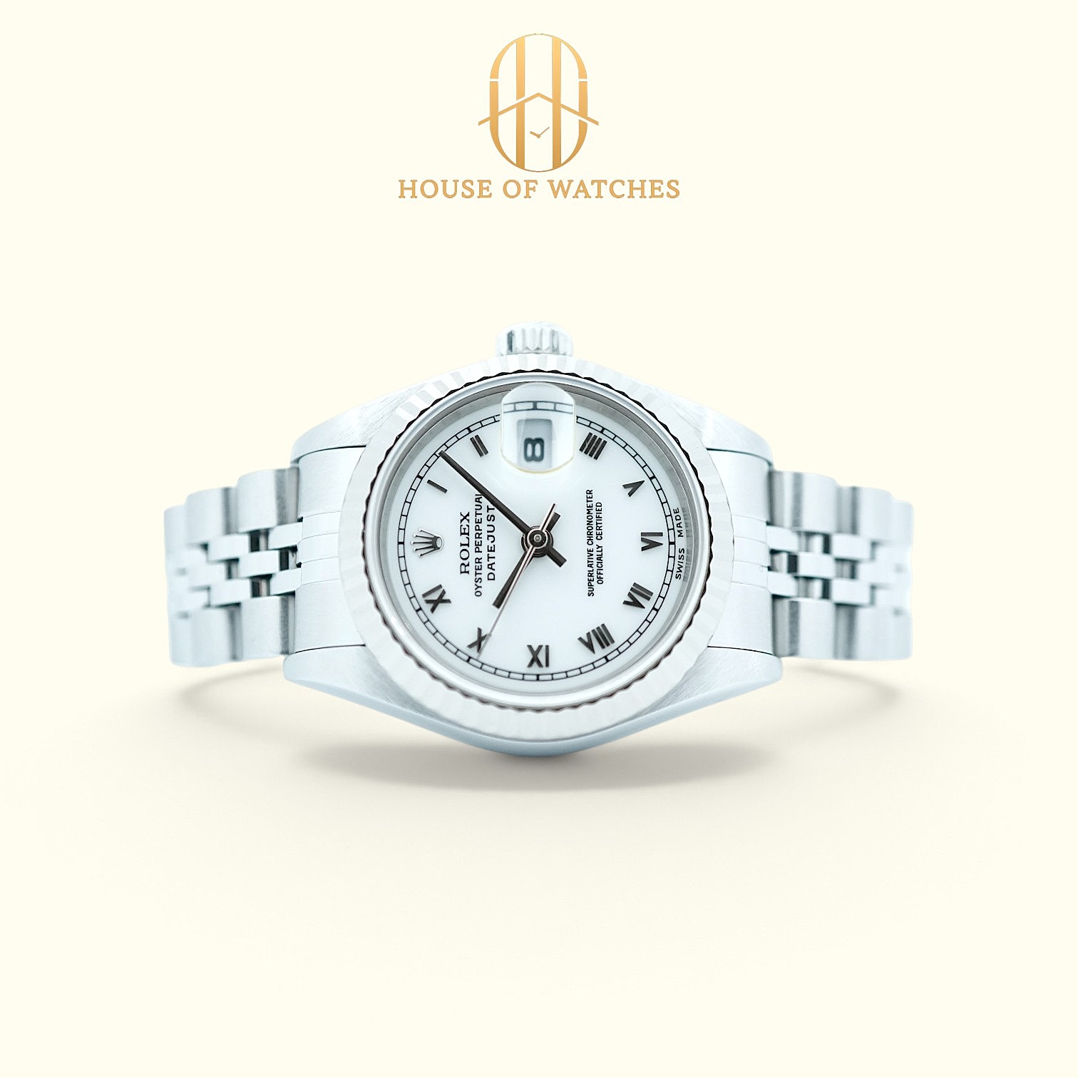 Rolex Datejust 26 White Roman Jubilee 69174