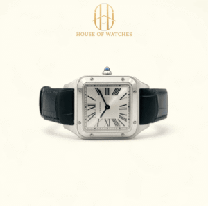 Cartier Santos-Dumont Silver Small Model Leather (Ref. WSSA0086)