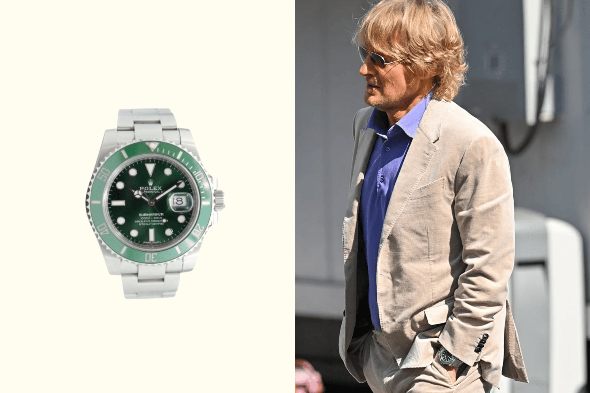 Owen Wilson Rolex Submariner Hulk 11610LV